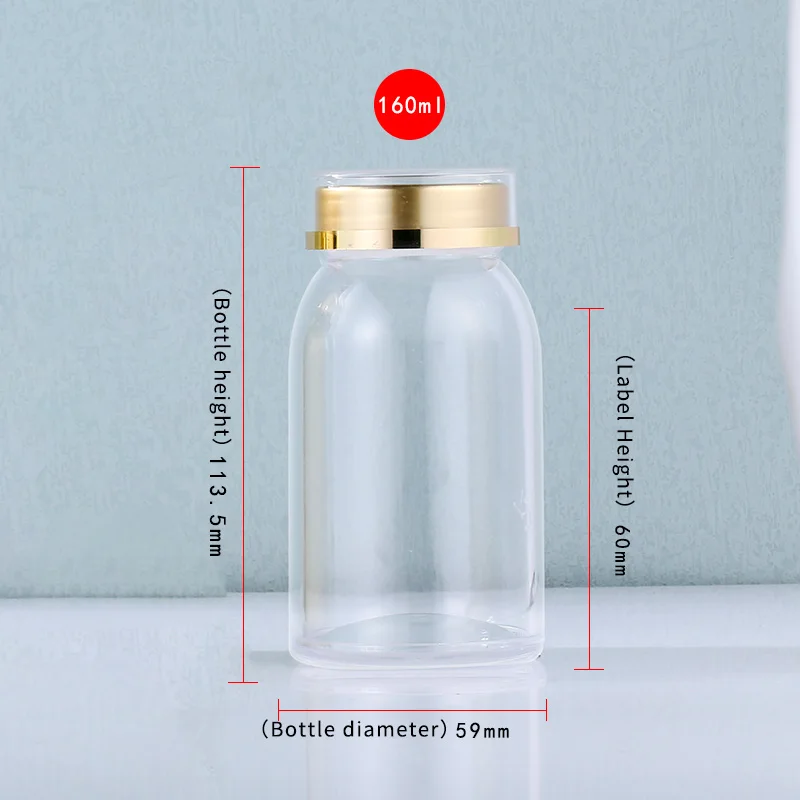 Empty round white HDPE capsules tablets candy jars for store amber plastic medicine bottle