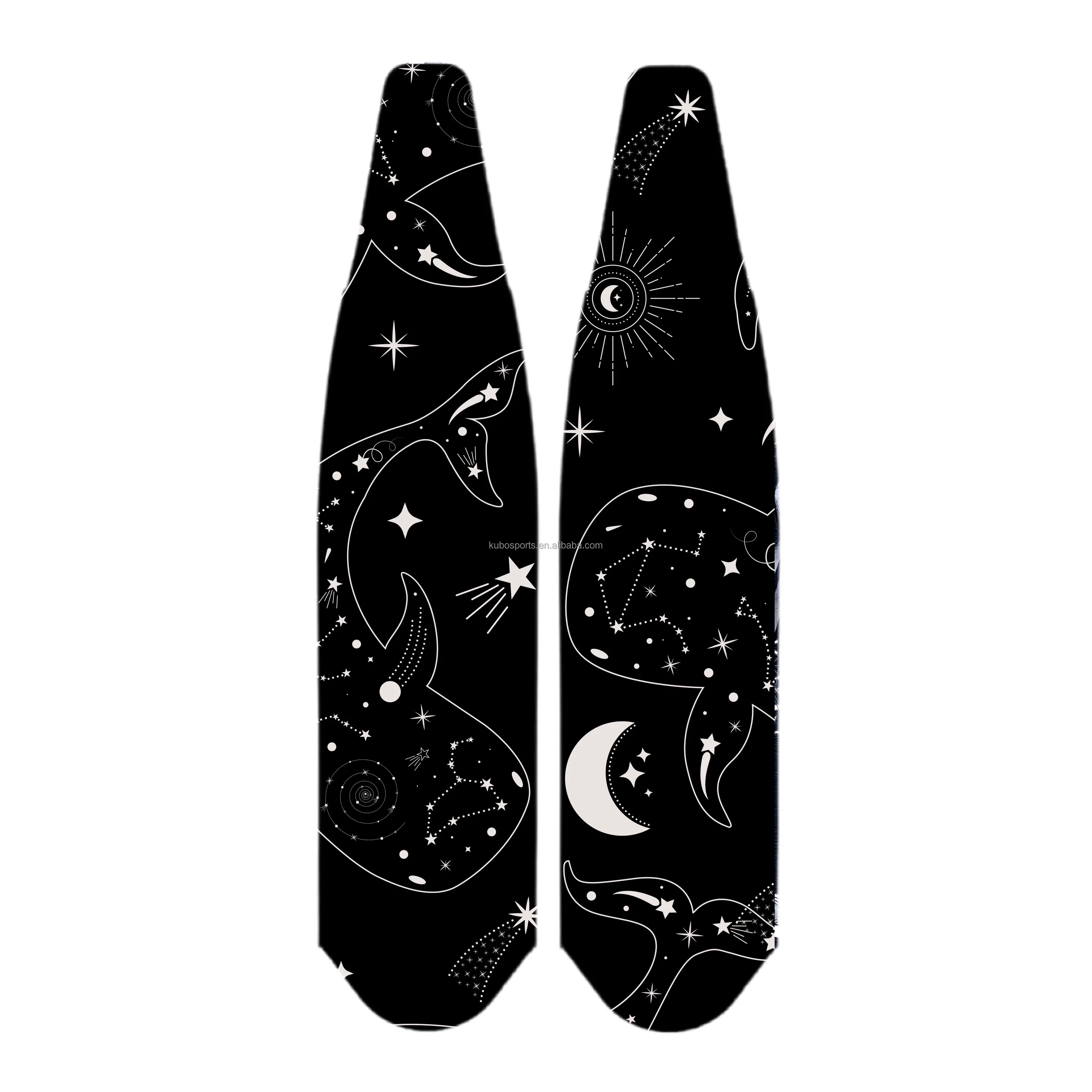 KUBO Custom pure carbon spearfishing professional training free dive long diving freediving fins carbon fiber dive fins