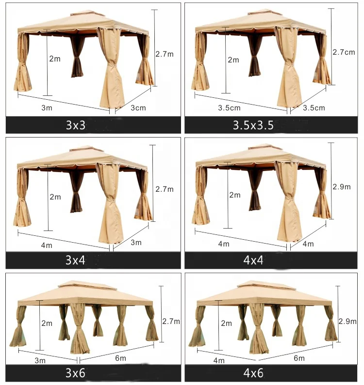 Backyard Garden Awnings Patio Soft Top Gazebo Party Courtyard Rain Protection Outdoor Gazebo Tent