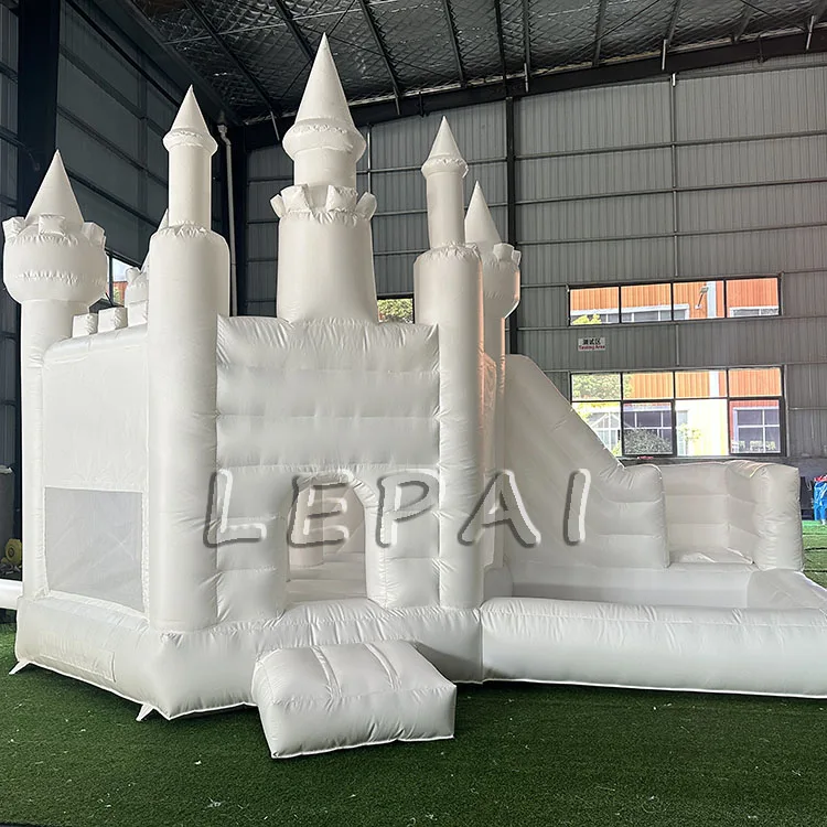Коммерческий класс ПВХ надувной Белый дом прыжков прыжки замок комбо с горкой бассейн