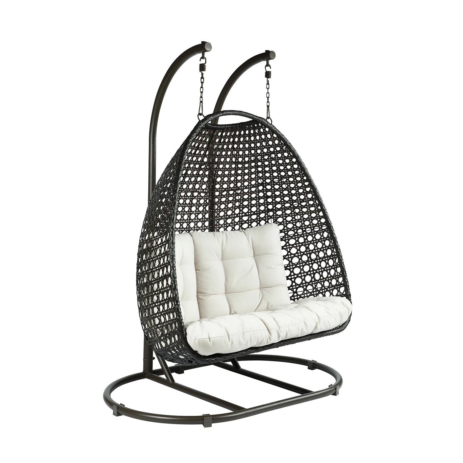 2 person big indoor and outdoor patio modern metal basket double seat hammock egg hanging chair