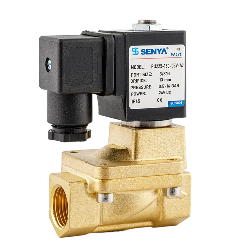 PU225-08 1 inch Brass Solenoid Valve Direct Acting Solenoid Valve Normal Close Water Solenoid Valve