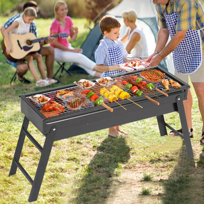 2024 Wholesale Iron Portable folded small 3-5 people party Cooking Carbon Stove Portable Mini Bbq Grills