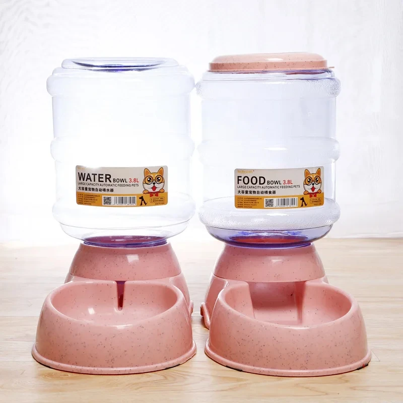 3.8L Big Capacity Pet Automatic Food Feeders and Water Dispenser for Dog Cat Feeding and Drinking