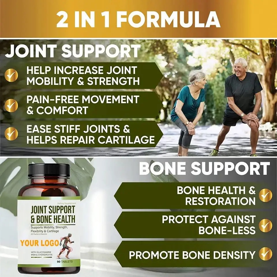 Glucosamine Chondroitin MSM Joint Support Supplement Bone Health for Relief Strength 90 Tablets