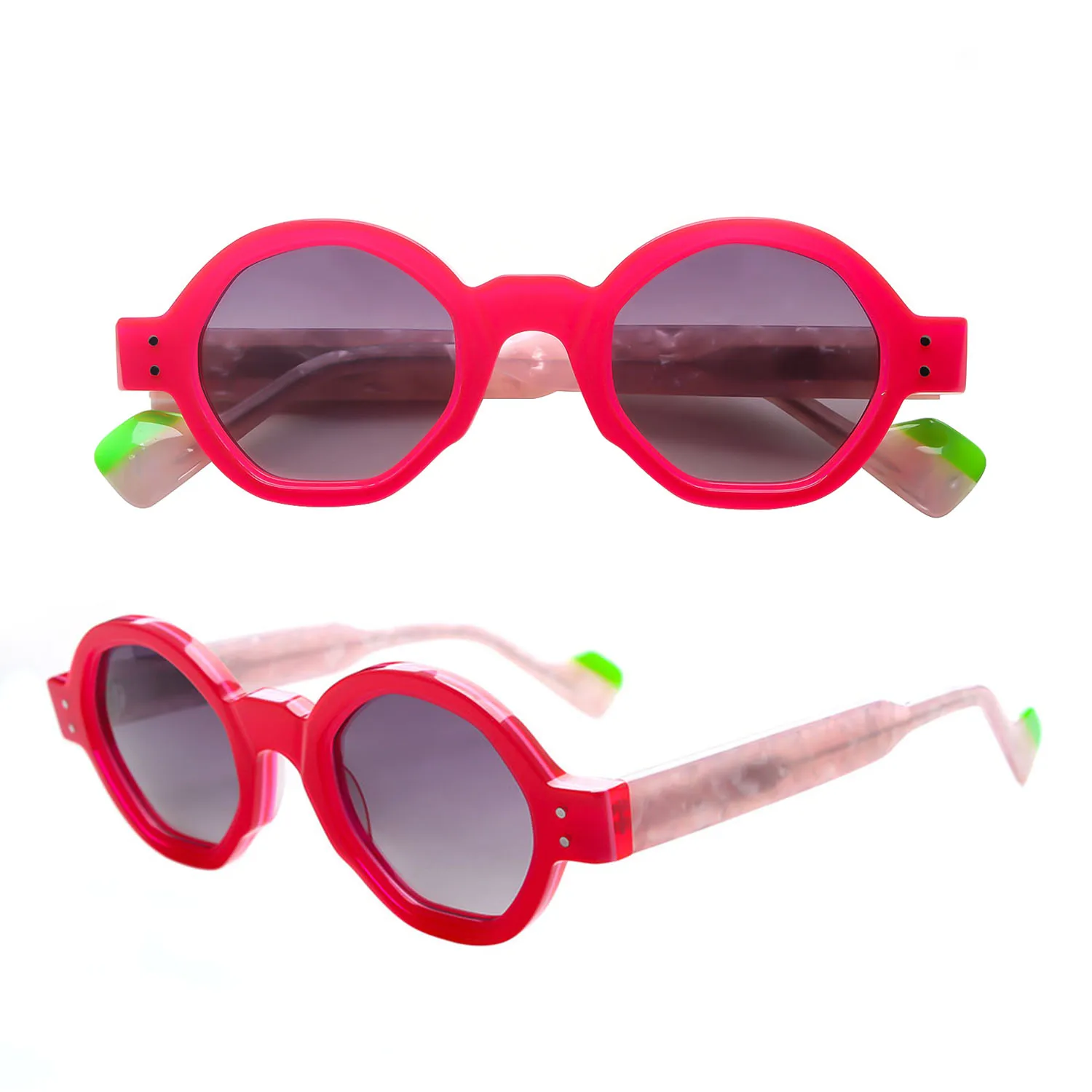 2402 Mazzuchelli High End Polarized Sunglasses Custom Wholesale Luxury Retro Round Eyewear Manufacturer for Men and Women