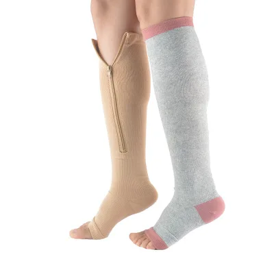 Open Toe  Pressure Socks Compression Knee High Stockings