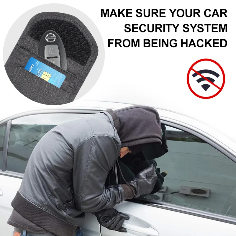 Anti-theft Two Pocket Waterproof Faraday Bag Key Fob High Quality Signal Blocker Car Key Pouch
