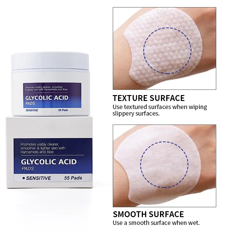 Wholesale Private Label Acne Scars Facial Salicylic Acid Exfoliating Peels Pads Cleaning Anti Wrinkle Peeling Glycolic Acid Pads