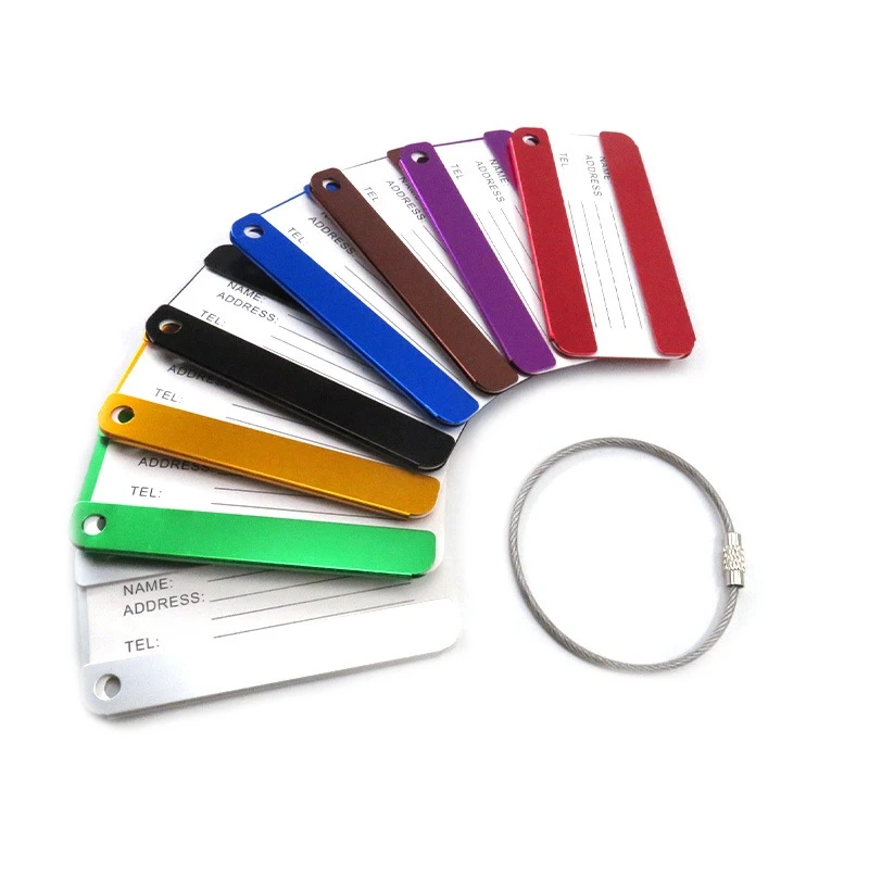Best Selling Durable Custom Blank Aluminum Luggage Tags Engraved Personalized  Metal Luggage Tag Strap Loop