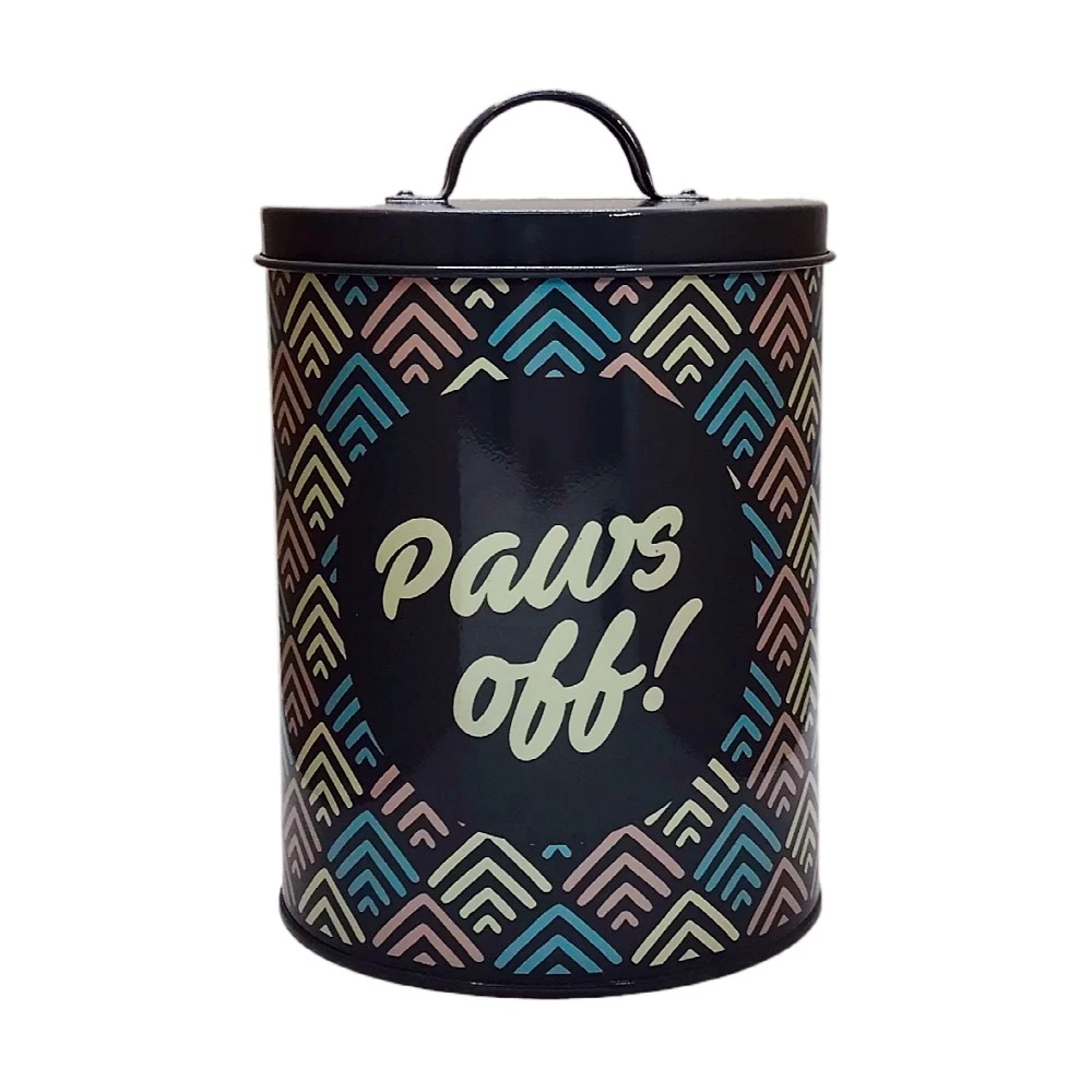 Wholesale Vintage Dog Treats Jar Retro  Metal Steel Bin Treat Cat Dog Pet Food Storage Container  Dog Treat Box