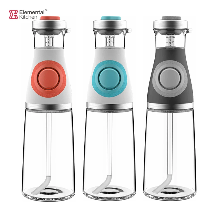 Oil and Vinegar Cruet Glass Bottles with Dispensers 500ml with pourer drizzle lid