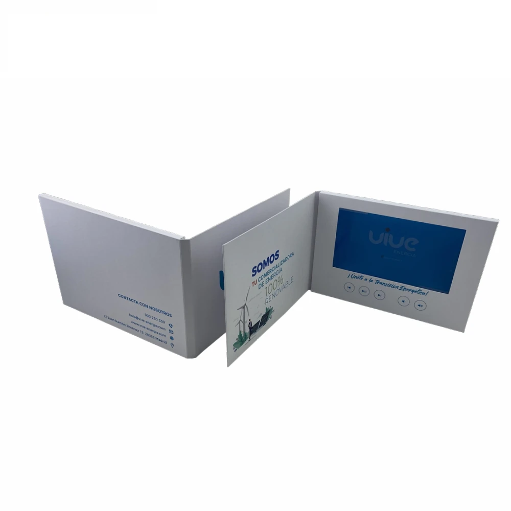 Custom LCD Video Card Brochure 7 inch Digital  Video Player Paper Video Brochure For Marketing Advertising Business