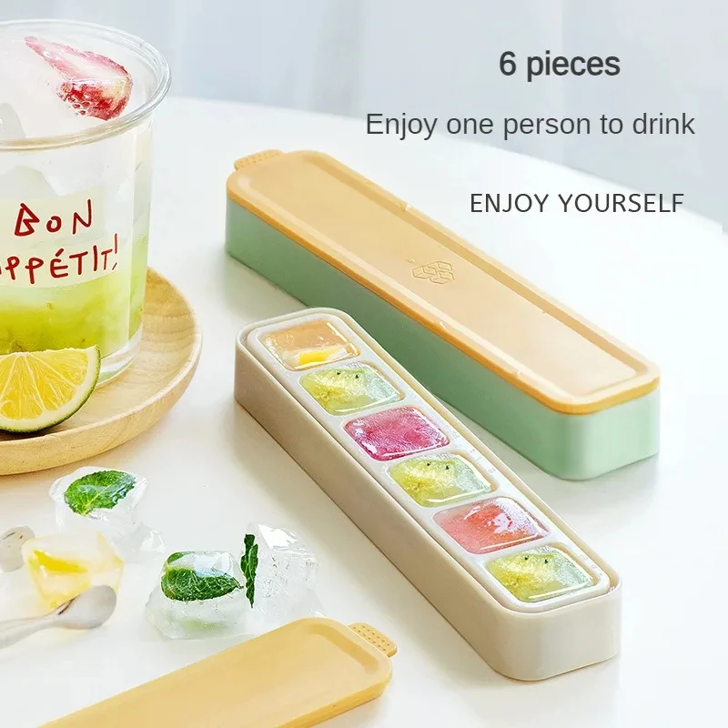 Premium Quality Baby Food Vegetable Fruit Purees Breast Milk Portable Square 6 Grids Ice Tray With Plastic Lid