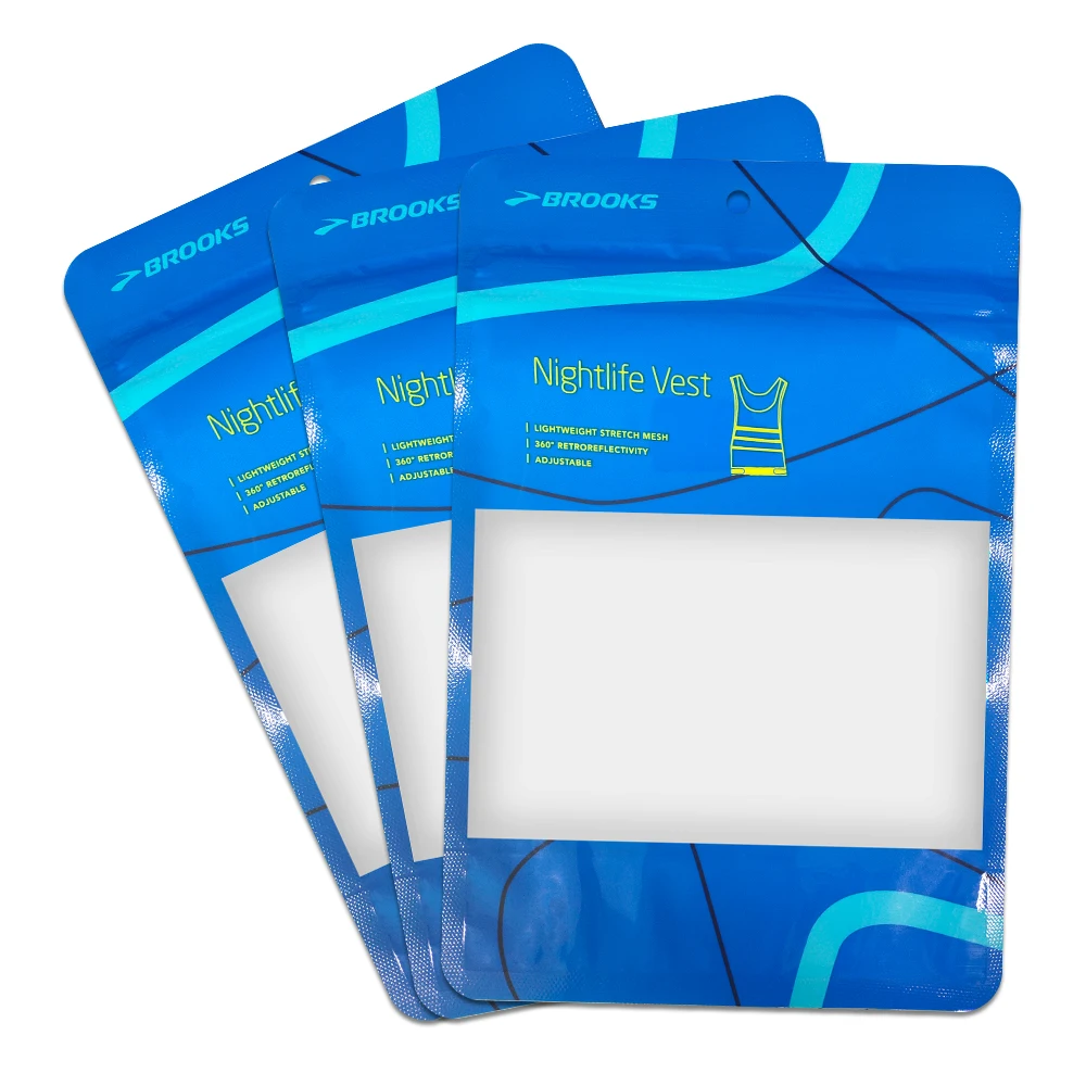 Customize Printed Stand Up Pouch Bamboo Golf Tees Packaging Plastic Bag with Clear Window and Hang Hole