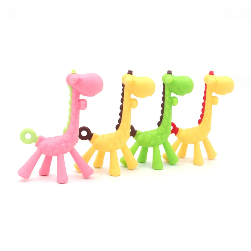 Funny Bpa Free Silicone Giraffe Teething Toys Infant Chewing Toy Teethers For Baby
