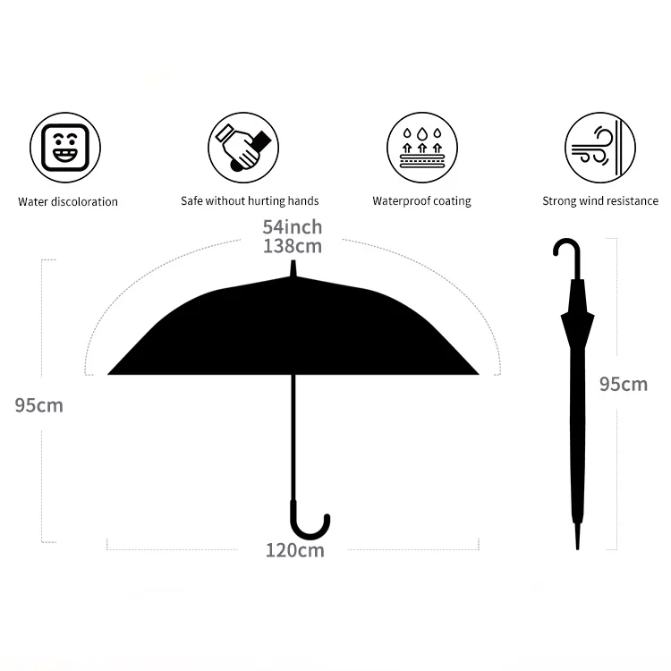 OVIDA Regular Paraguas Hot Sell Promotional Color Changing logo Change Color When Wet Stick Magic Umbrellas Umbrella Sombrilla