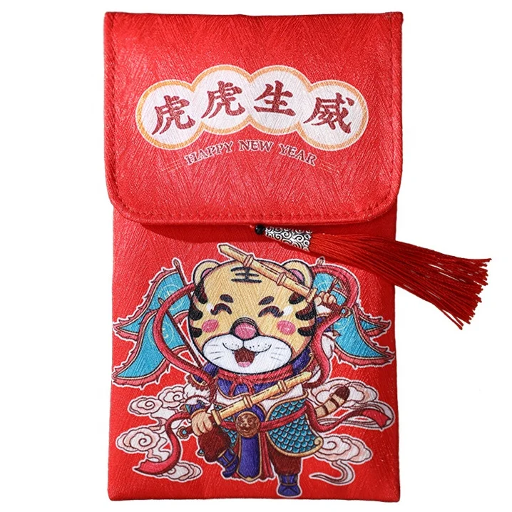 Конверт для денег на удачу с логотипом 2022 года тигра подарочные пакеты Hong Bao красный конверт китайский новый