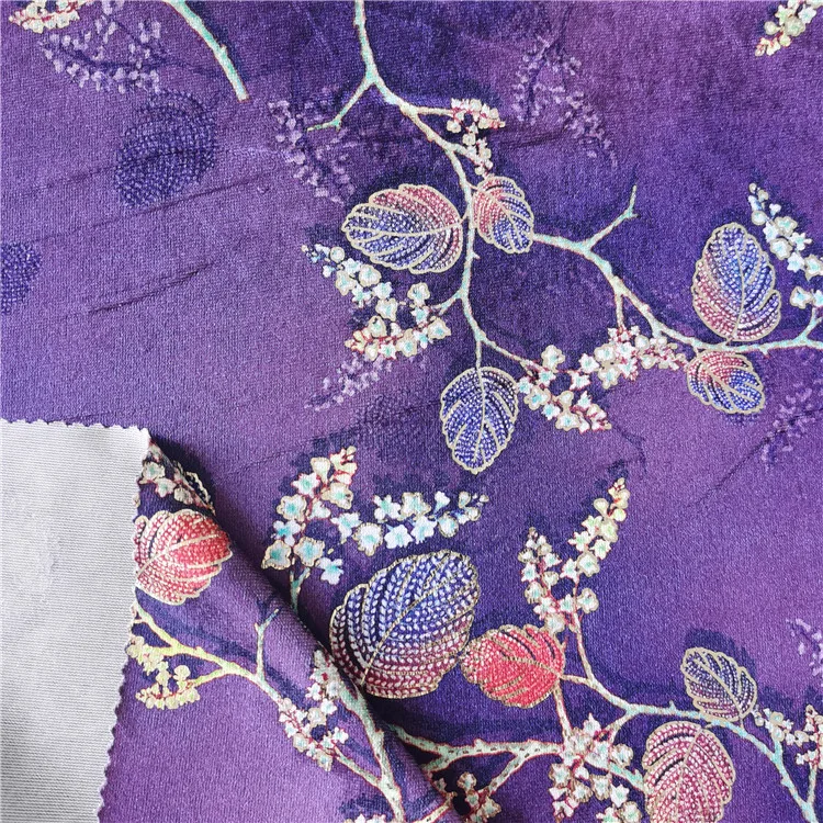 Karachi velvet impossi velvet Print with Foil velvet fabric for garment