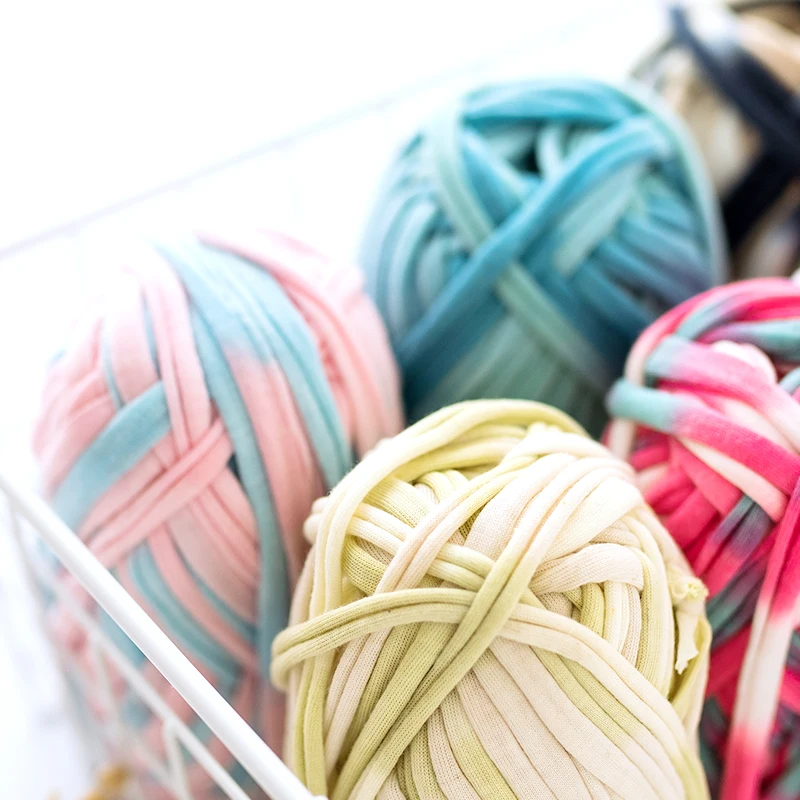 
Yarncrafts DIY T-Shirt Yarn Zpagetti Yarn Crochet Cloth Yarn handicraft home decor 