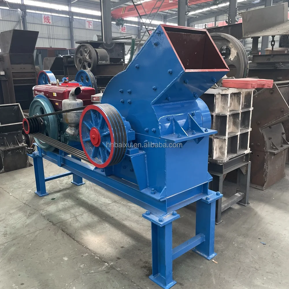 wholesale price small portable mobile hammer mill crusher stone crusher with conveyor belt