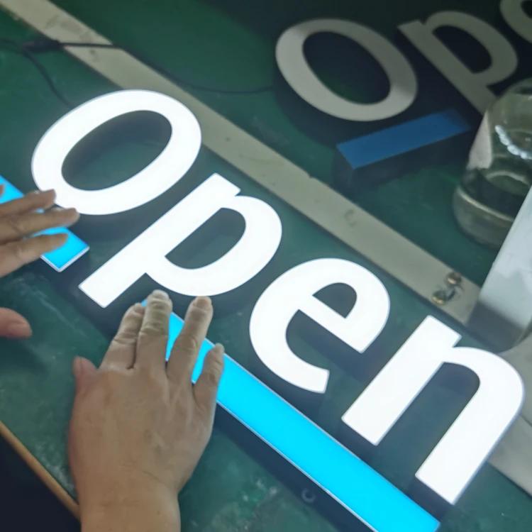 Custom Outdoor and Indoor 3d Letter Sign Advertising Led Luminous Word Sign Open Sign for Business