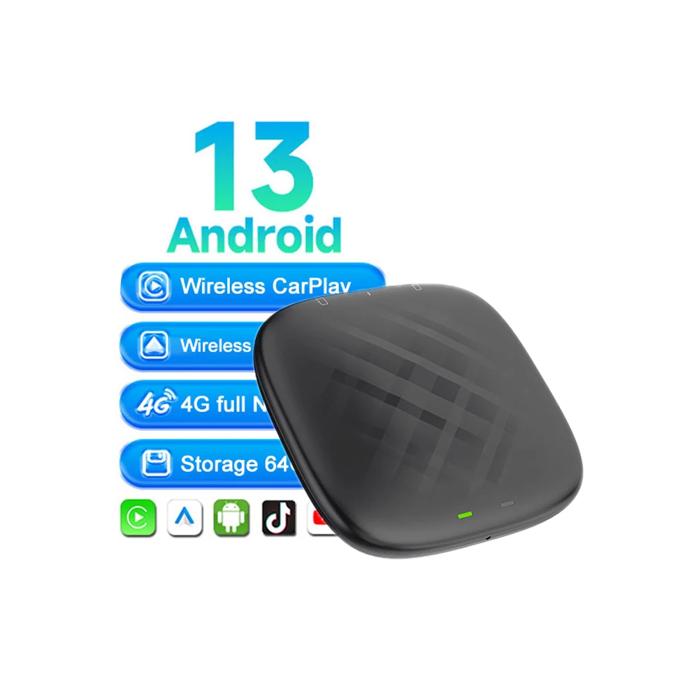 Tbox carplay ai box android 13 SM6115 chipset 4G SIM GPS navigation carplay magic box wifi BT 5.0 wireless carplay adapter