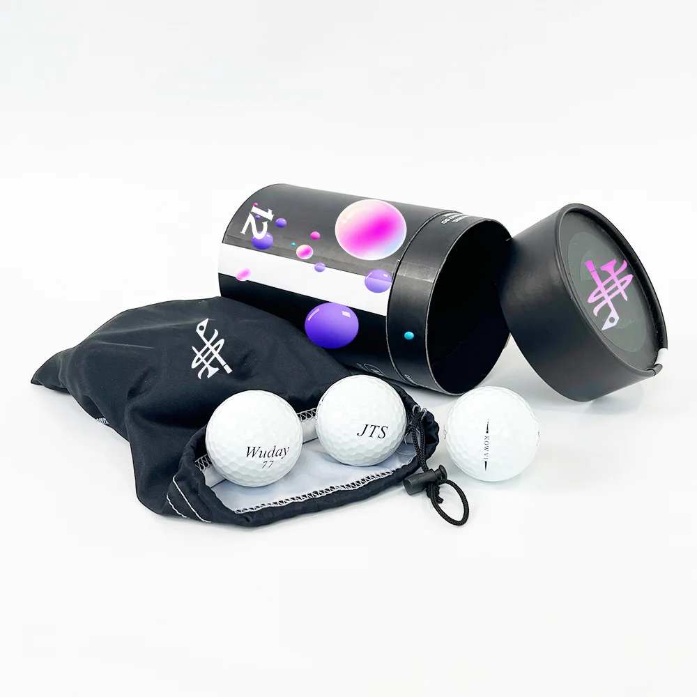 High Quality Custom Logo Paper Cylinder Wholesale Price 3-Pack Set Golf Balls