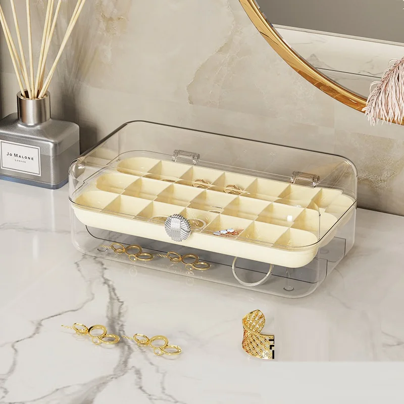 Fashionable Transparent Multi-layer And Multi Grid Organizing Plastic Box Jewelry Display Box Luxurious Box