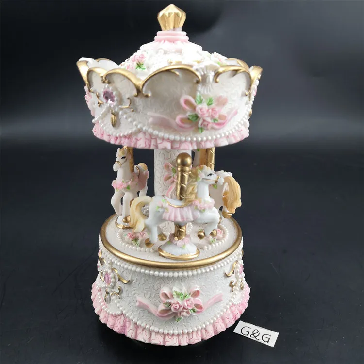 WInd Up Resin  Carousel Horse Music Box (62309025960)