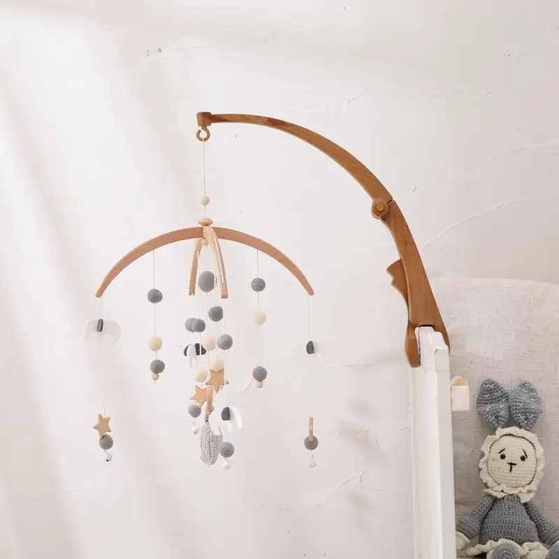 Hot New Wooden Crib Mobile Arm Baby Bed Bell Bracket Beech Baby Crib Mobile Arm Holder Good For Crib Playpen Stroller