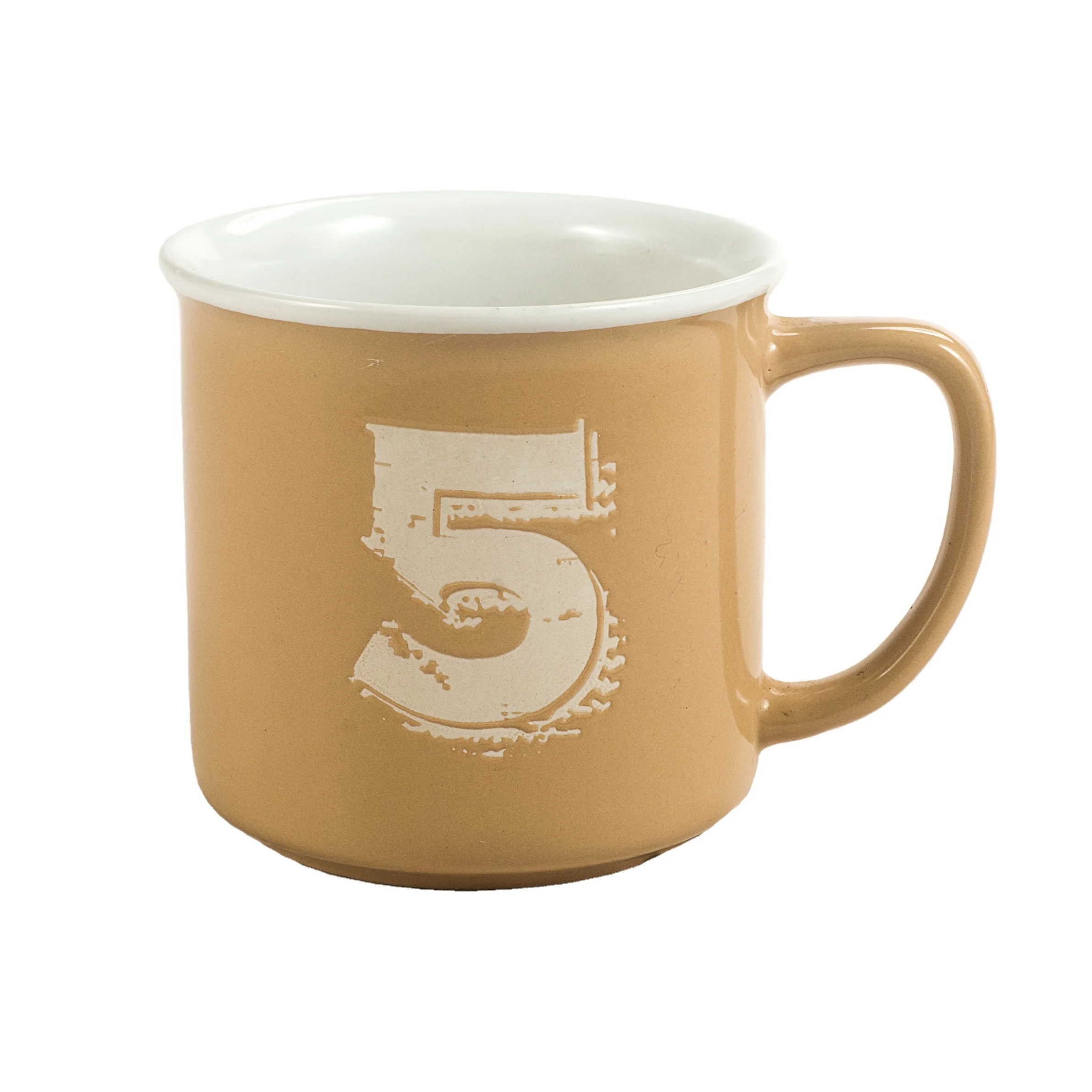 Promotion two tone arabic number ceramic coffee enamel mug campfire mugs wholesale