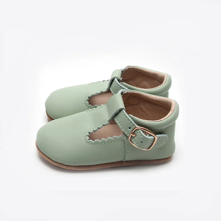 Babyhappy Wholesale Toddler Girl Baby genuine Leather T-Bar Dress Shoes Soft Sole Walking Infant Princess Shoes