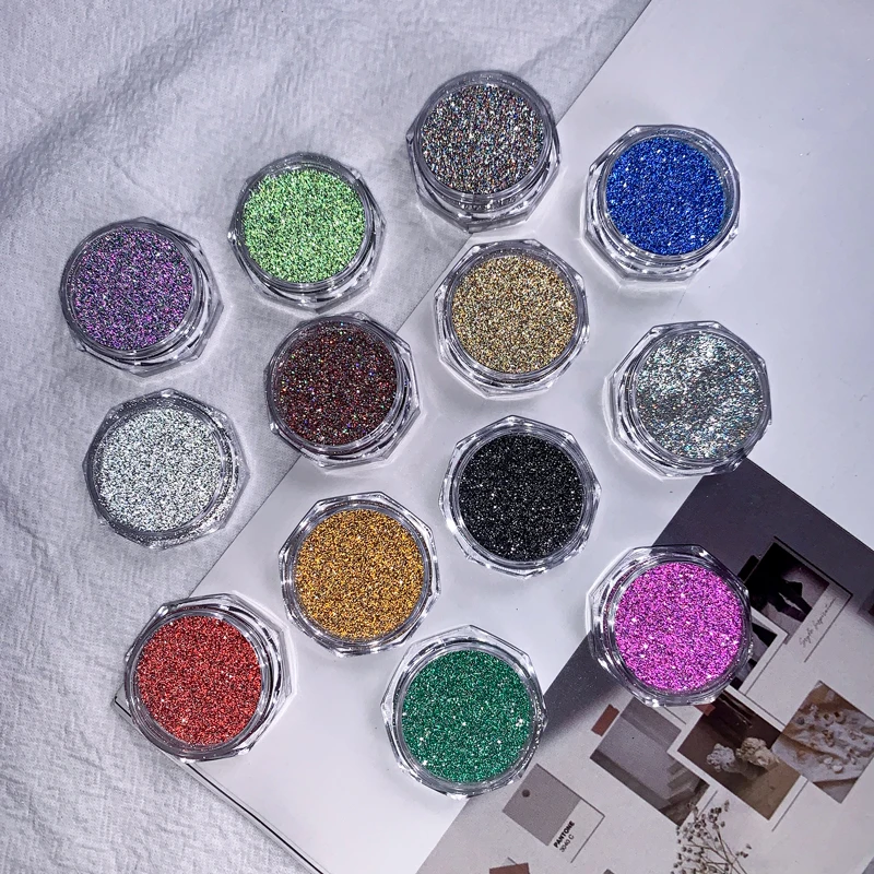Wholesale bulk reflective glitter powder solvent resistant glitters diamond powder nail glitter powder
