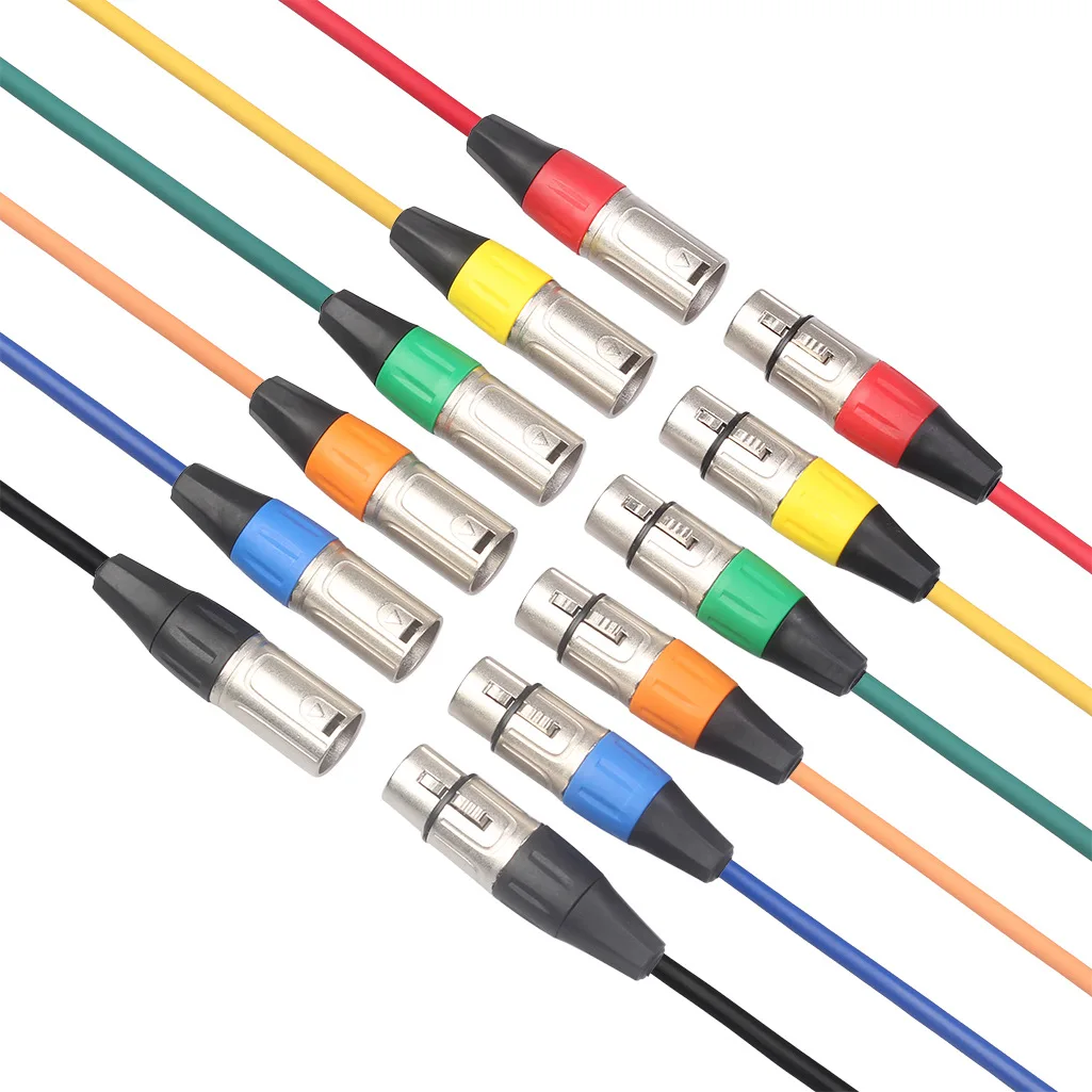 XLR 3 Pin Plug Cable Connector Zinc-alloy Nickeled Plated Copper Pins For Microphone Speaker Mixer Male Connecter