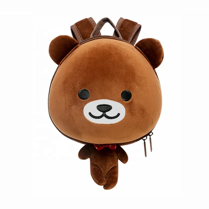 SUPERCUTE 3D kids toys bag custom logo animal toy plush teddy bear backpack bags for kids