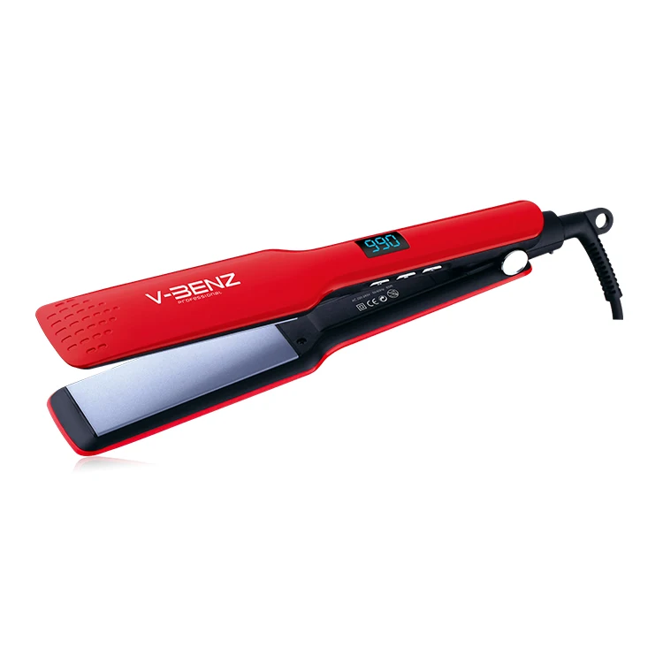 Temperature Display Red Hair Straightener Personalised Ceramic Coating Perm Hair Straighteners