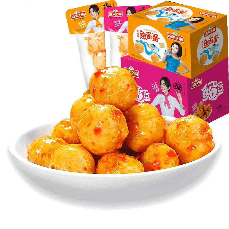 Wholesale Exotic Snacks Small Fish Eggs Spicy Ready to Eat Food Fish Tofu and Fish Ball Spicy Snacks