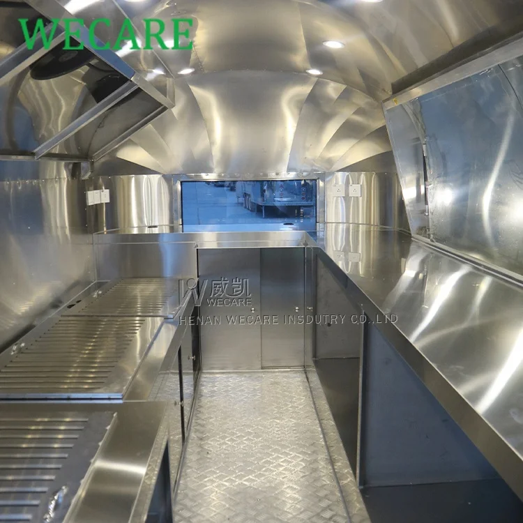 WECARE 8m Airstream Concession Trailer Mobile Kitchen Food Truck for Sale