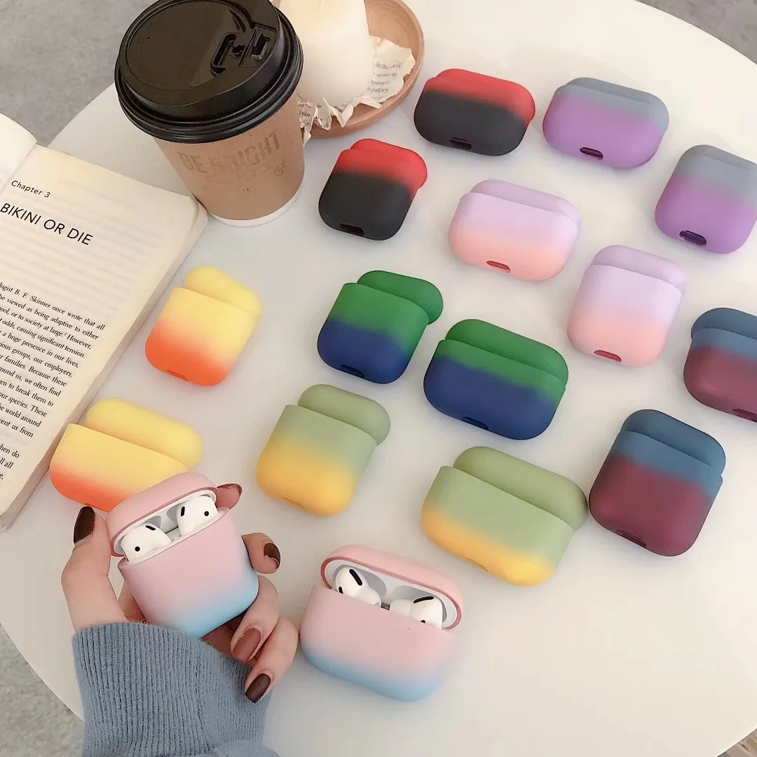  Градиентные милые чехлы для наушников Apple AirPods Pro яркий чехол Air Pods 2 1 3 роскошный защитный из