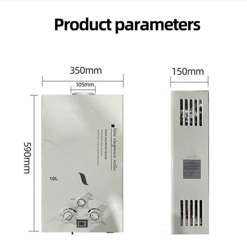 Household Automatic Wall-mounted Electric Water Heater 10L 110V-220V Smart Gas Water Heaters