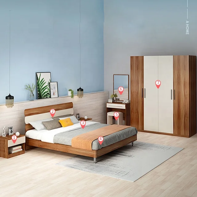 Hotel Bed Room Production Elegant Sets Bedroom Furniture Modern Stylish Customized Wood Packing Color Design Weight Material GUA