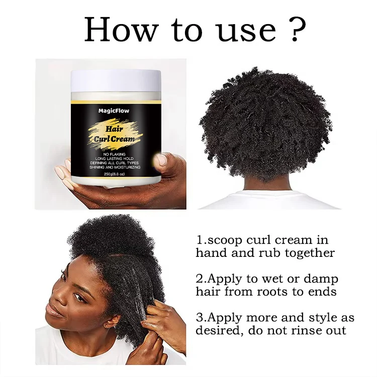Wholesale Anti Frizz Coconut Defining Curling Cream Curl Enhancers Cream For African Curly Hair