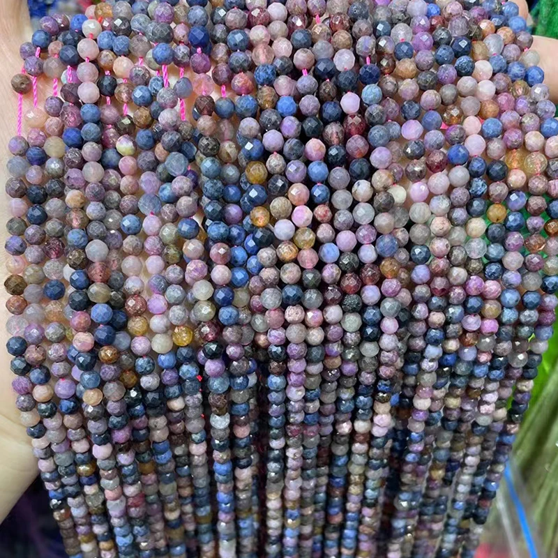 Natural 4mm Small Faceted Beads For Jewelry Making Anklets Necklace Bracelets Faceted Grey Stone Beads Turquoise Beads (AB2025)