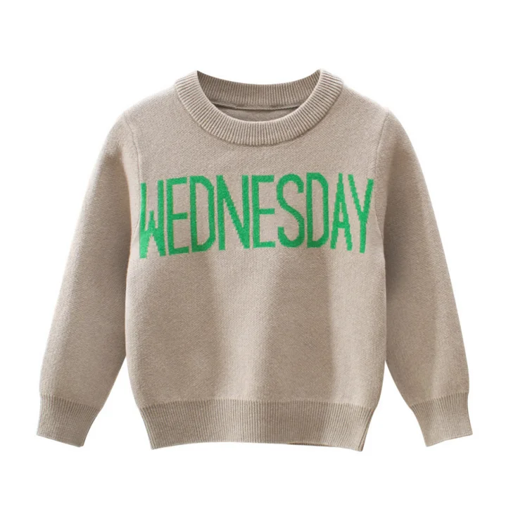 Детская одежда, оптовая продажа, Детский свитер с буквенным принтом, свитер для мальчиков и девочек