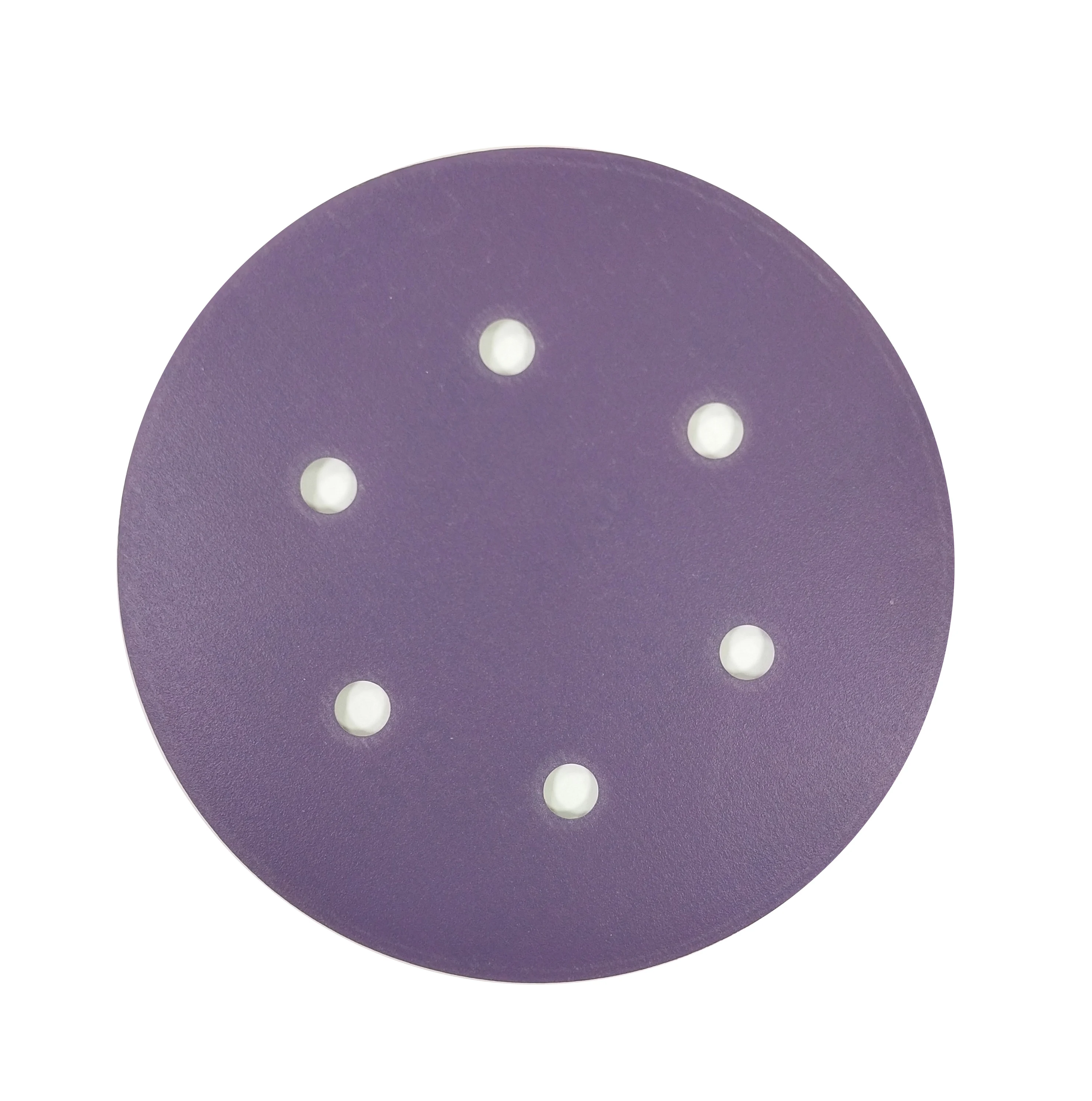 film base ceramic sanding discs 150mm 6 inch 6 holes hook and loop sand paper