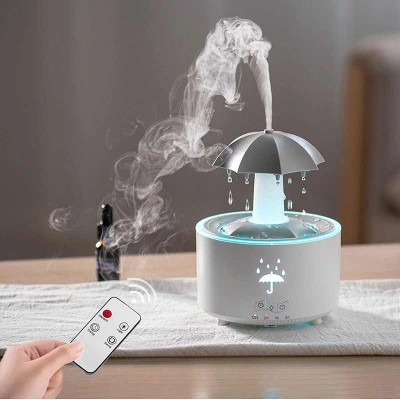 2025 Amaz New 24V Ultrasonic Volcano Vaporizer Portable Electric 3D Flame Aroma Diffuser Humidifier Plastic 200ml Household Use