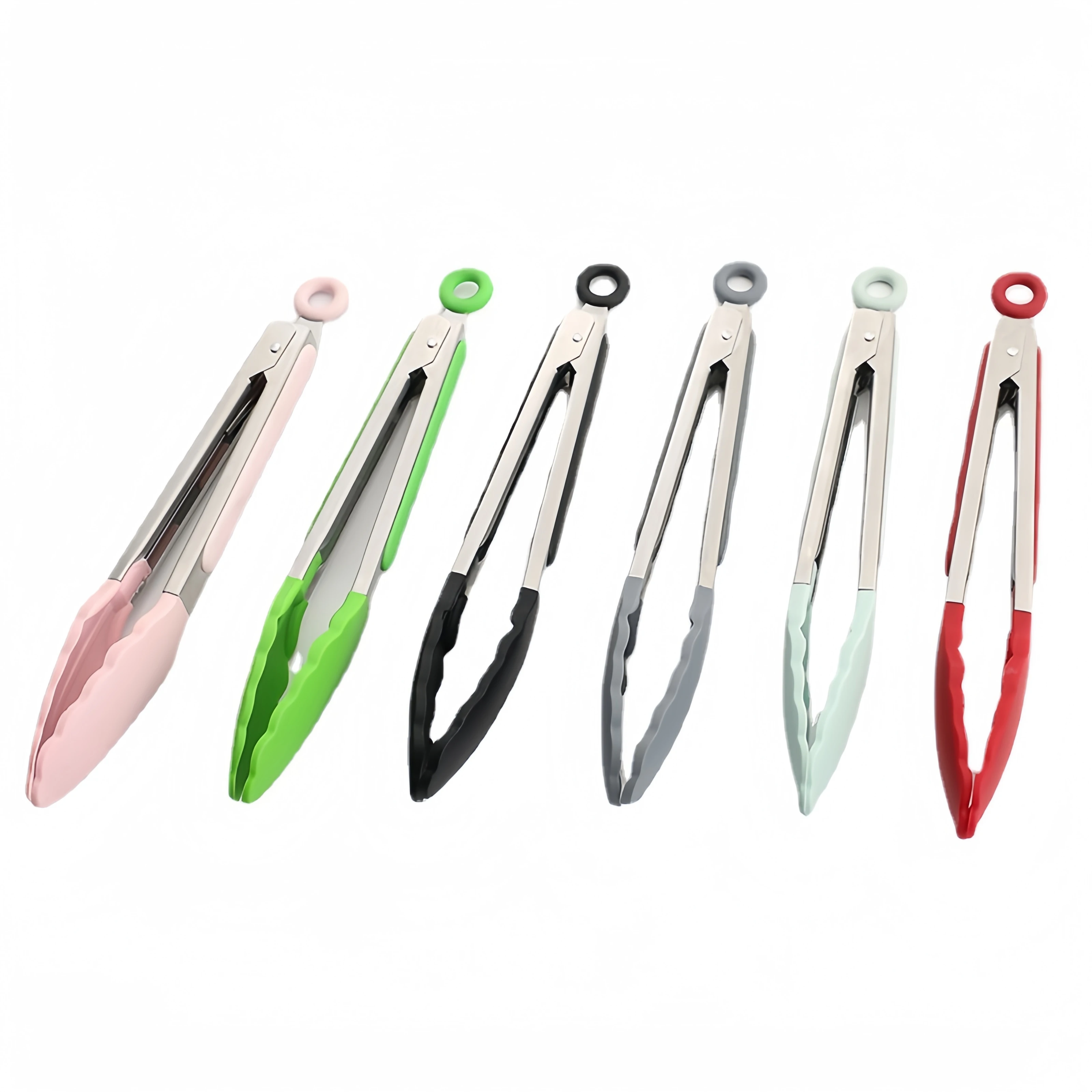 Non Slip Silicone Smart Gadgets Stainless Steel Cooking Utensils Food Steak Bread Clamp Barbecue Tongs