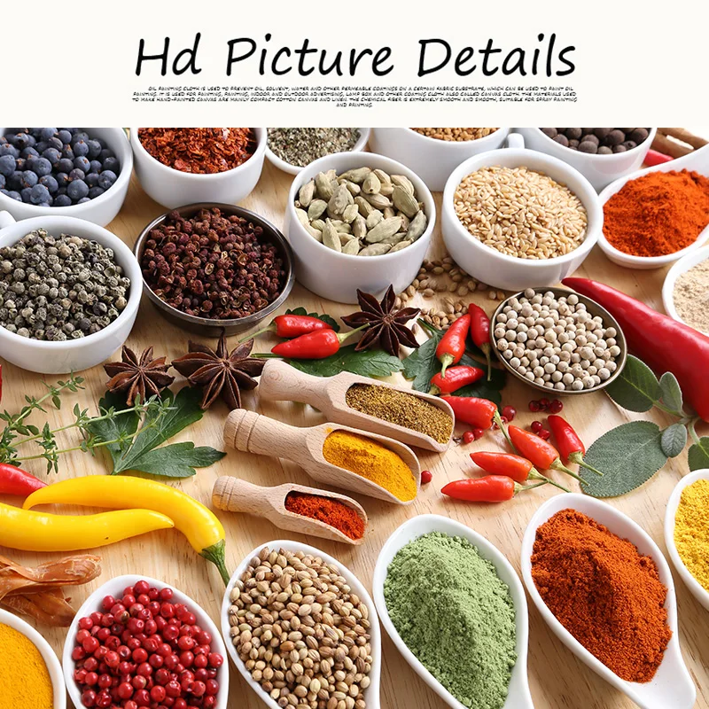 Grains Spices Spoon Peppers Kitchen Canvas Painting Wall Art Pictures Painting Wall Art for Living Room Home Decor