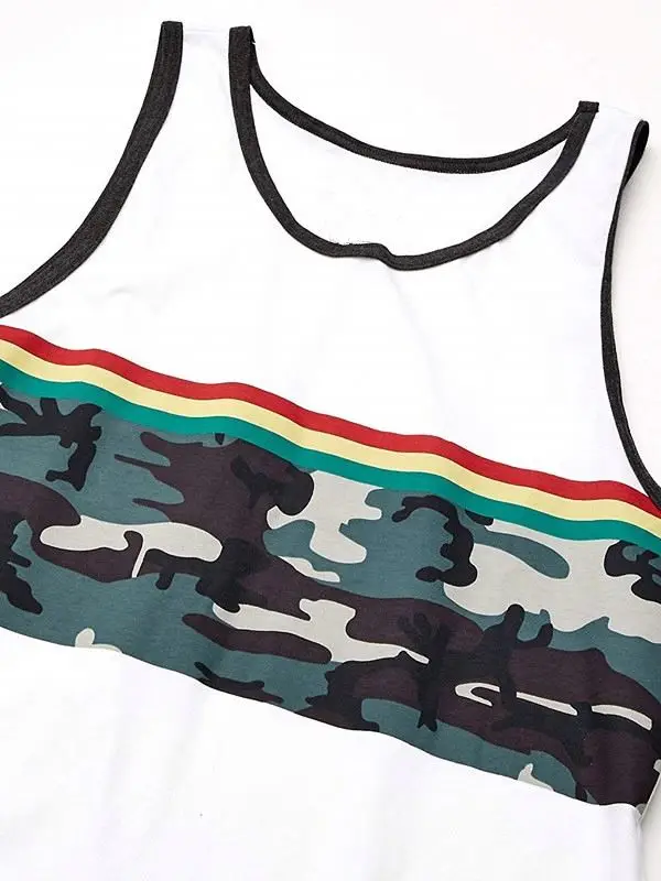 OEM Service Custom Logo Print Sports mens tank top sleeveless beach vest gym tank top